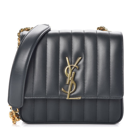 Saint Laurent Lambskin Matelasse Monogram Medium Vicky Chain Bag Algae 1 of 9