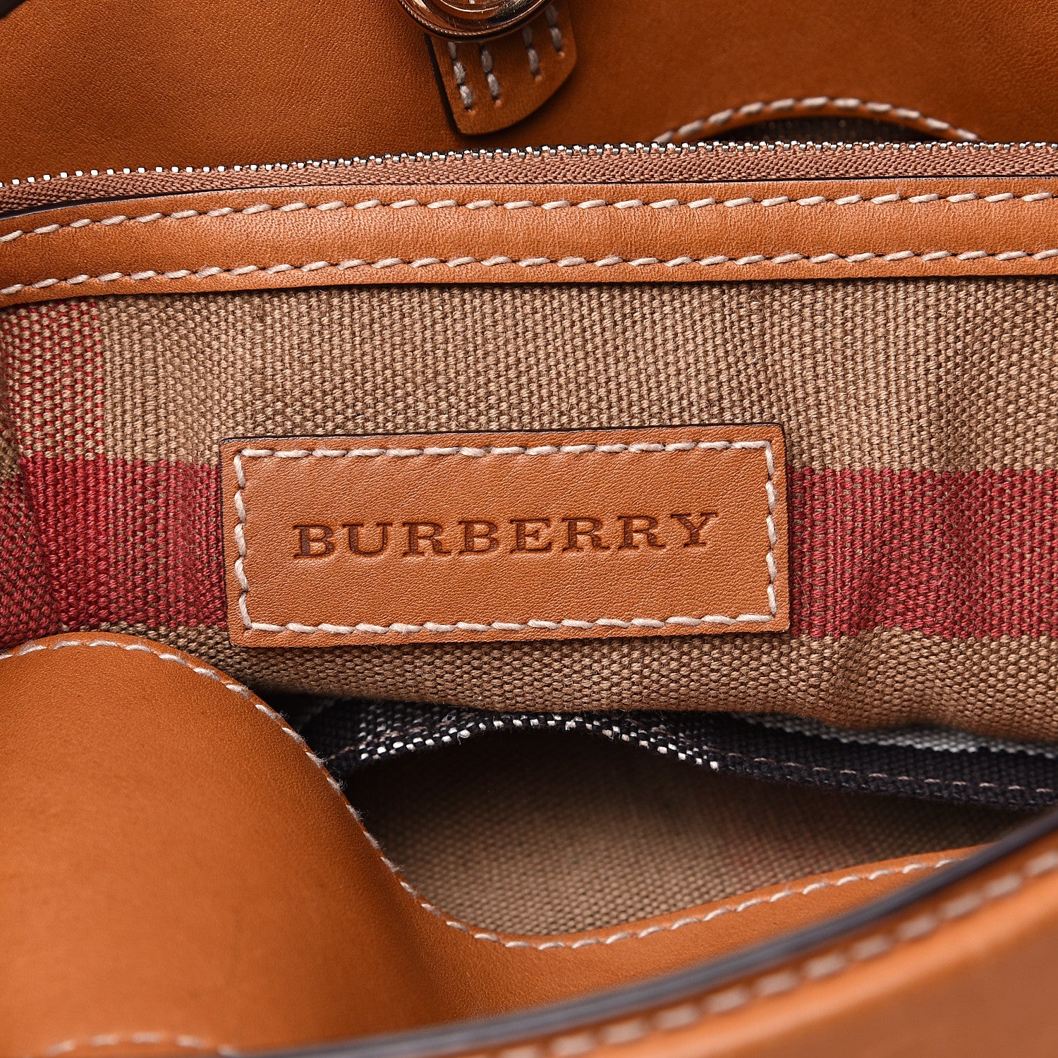 Burberry Canvas Mega Check Medium Ashby Hobo Saddle Brown 6 of 18
