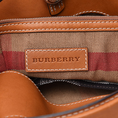 Burberry Canvas Mega Check Medium Ashby Hobo Saddle Brown 6 of 18