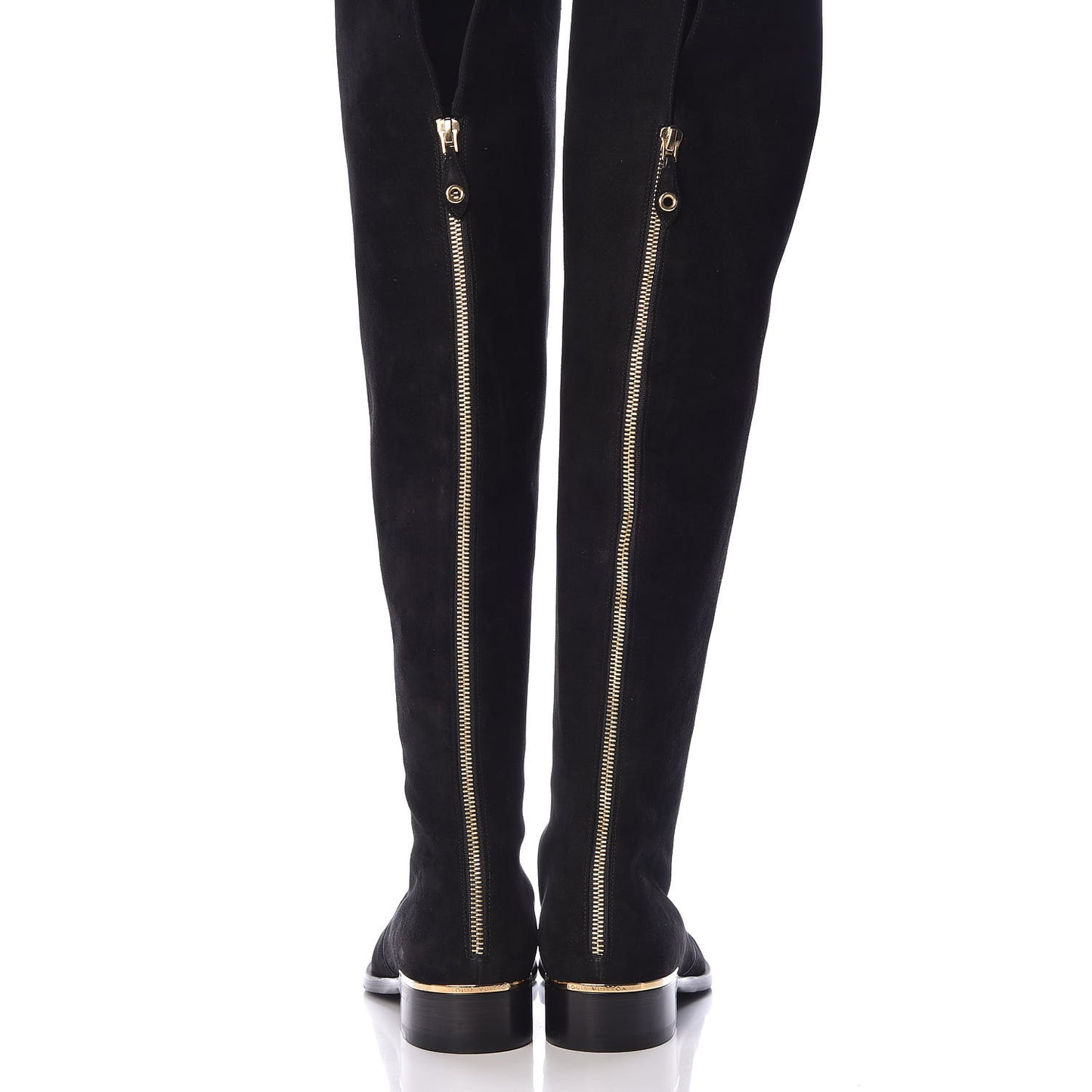 Suede Skyline Thigh High Flat Boots 39 Black