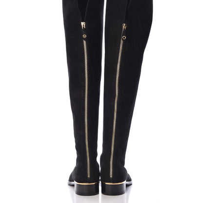 Louis Vuitton Suede Skyline Thigh High Flat Boots 39 Black 9 of 9