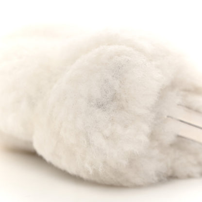 Chanel Shearling Sheepskin Lambskin Quilted Clutch With Chain White 10 of 10