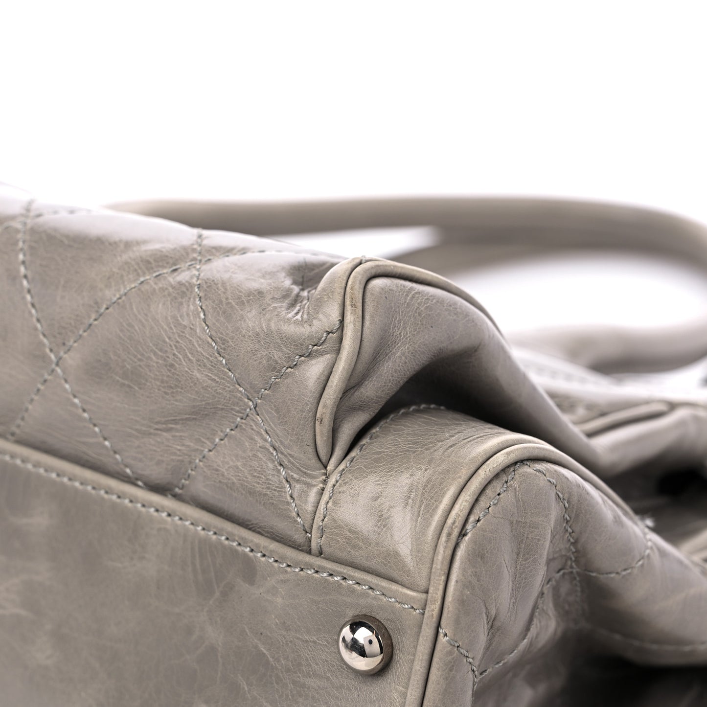 Glazed Calfskin Small New Portobello Grey