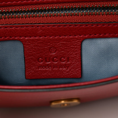 Gucci Calfskin Diagonal GG Medium Thiara Double Envelope Shoulder Bag Black Red 7 of 11