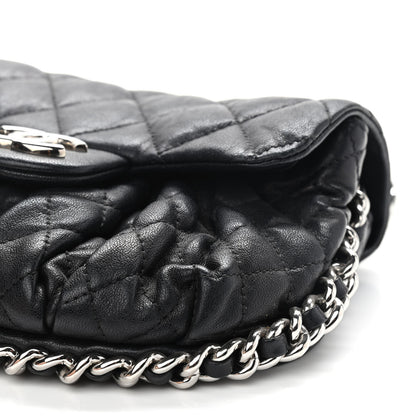 Chanel Washed Lambskin Quilted Mini Chain Around Flap Black 9 of 10