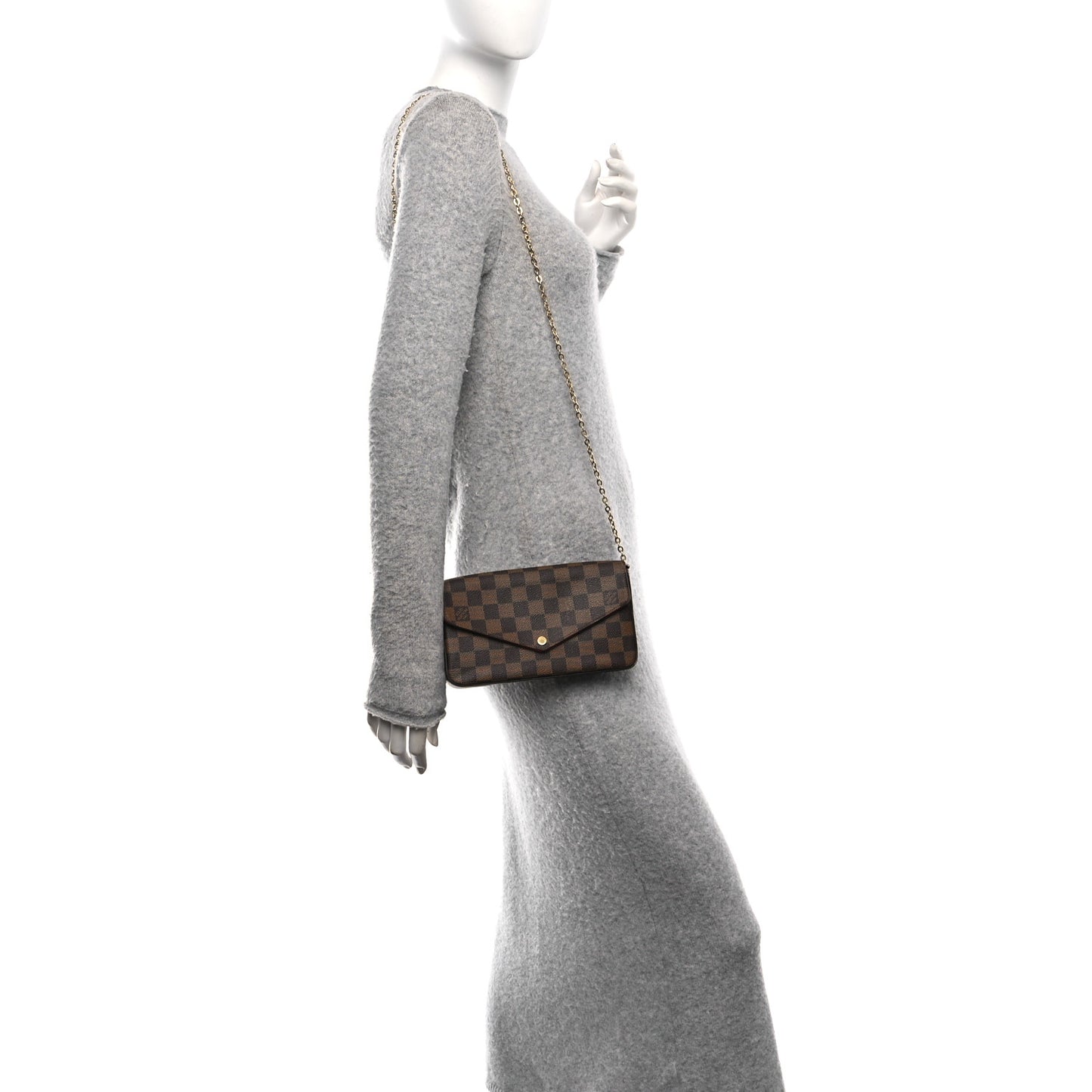 Damier Ebene Pochette Felicie Chain Wallet
