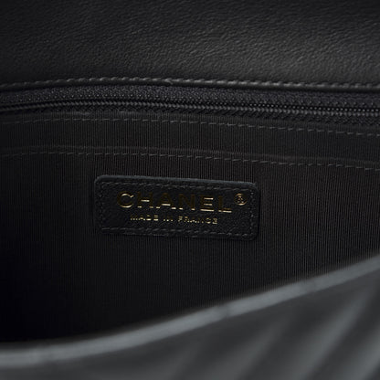Chanel Calfskin Chevron Quilted Small Flap Black 7 of 9