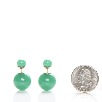 Christian Dior Mise En Dior Tribal Earrings Jade Green 2 of 5