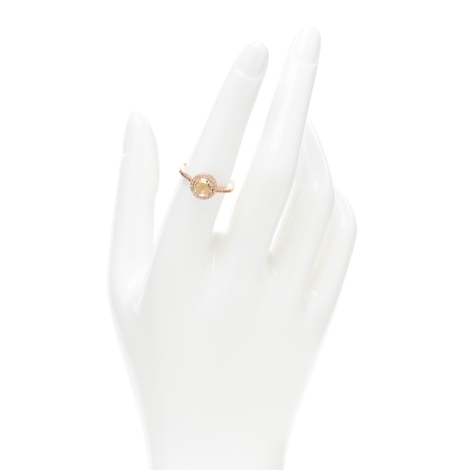 Suzanne Kalan 14K Rose Gold Citrine White Sapphire Cocktail Ring 54 7 2 of 4