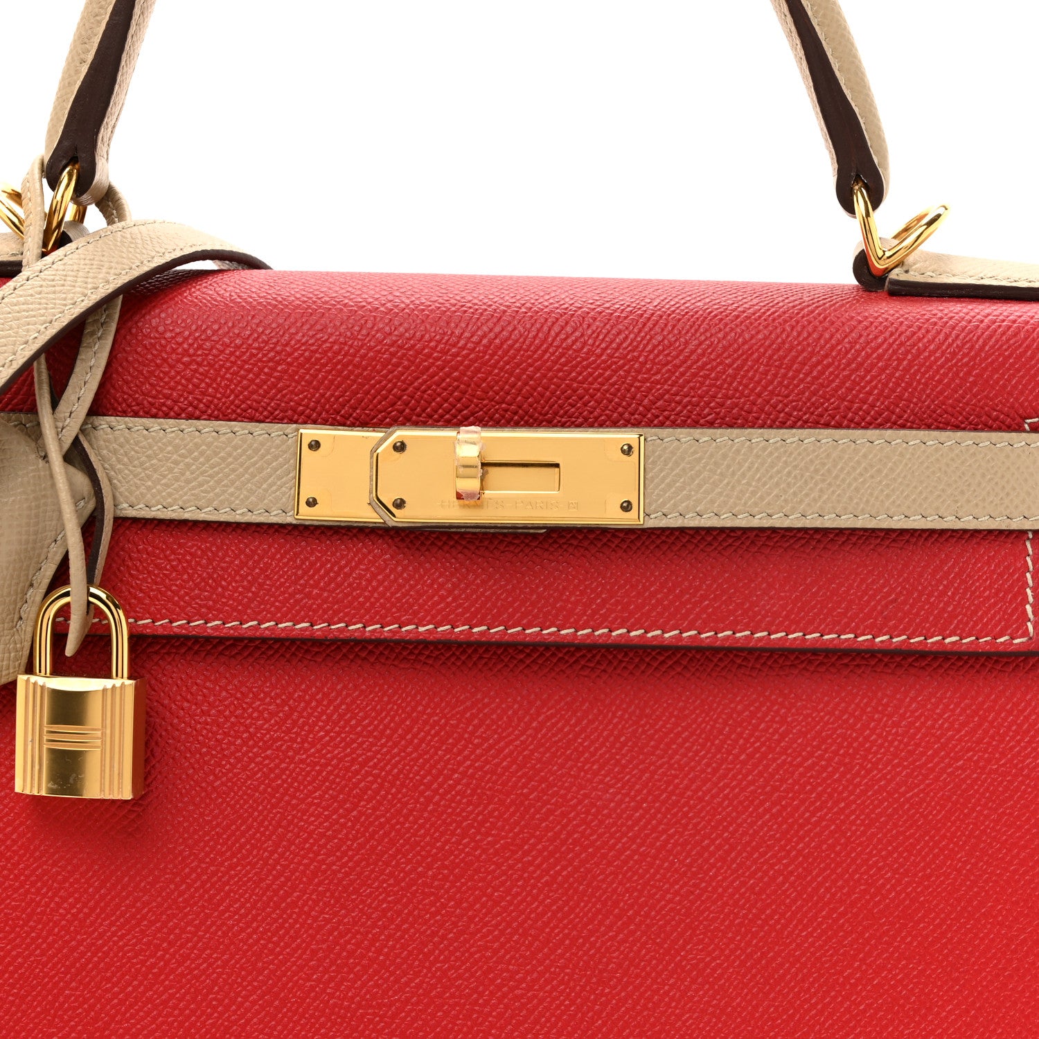 Hermes Epsom Horseshoe Kelly Sellier 28 Rouge Casaque Trench 8 of 10