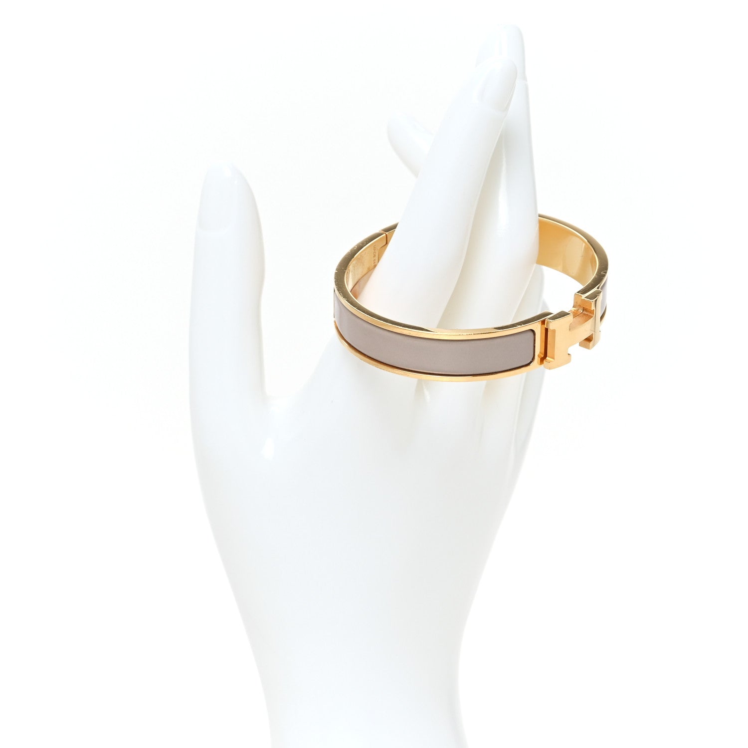 Hermes Enamel Narrow Clic Clac H Bracelet PM Marron Glace 2 of 5