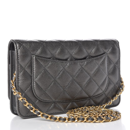 Chanel Calfskin Quilted Reissue Wallet On Chain WOC Charcoal 3 of 11
