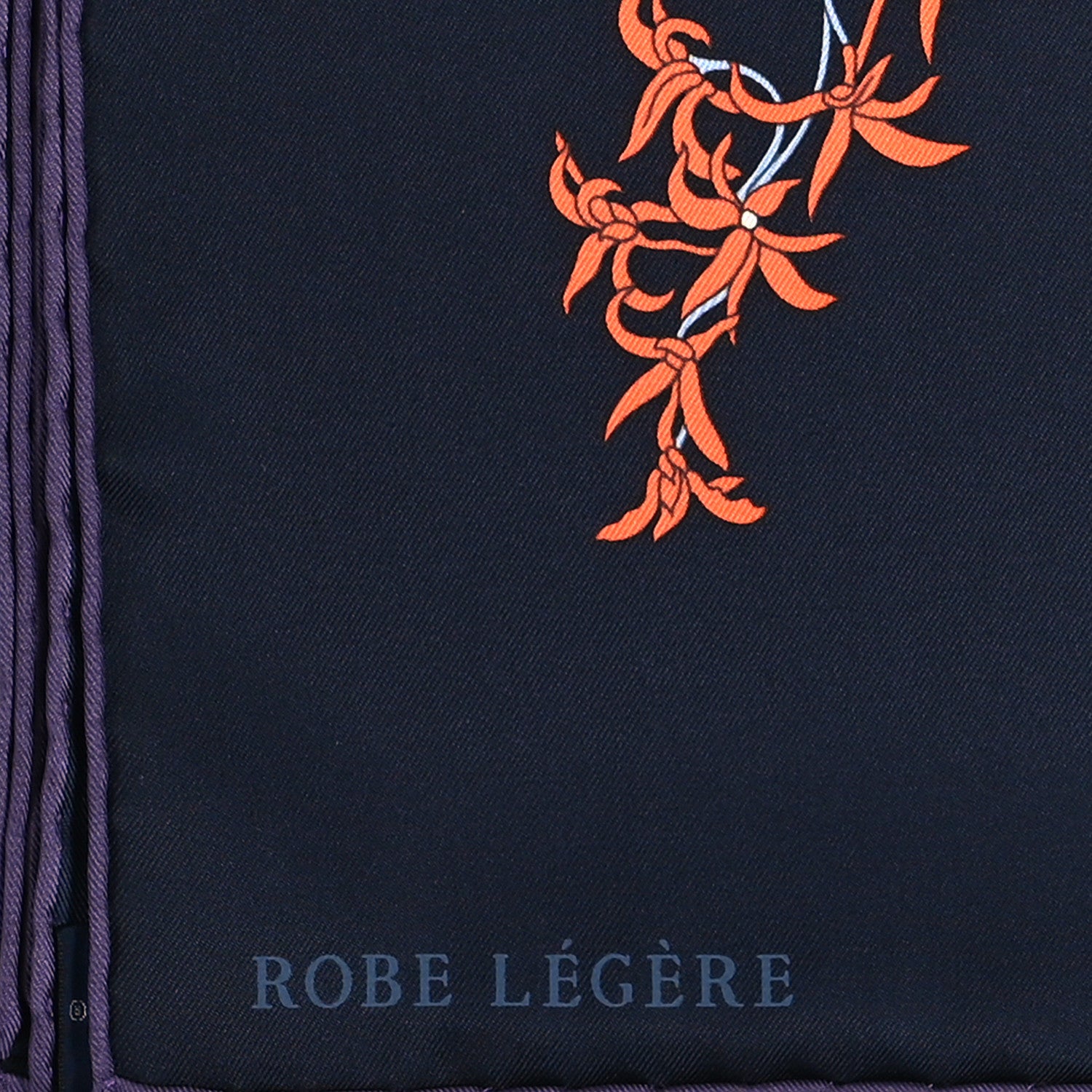 Hermes Silk Robe Legere Scarf 90 Marine Parme Rose 5 of 5