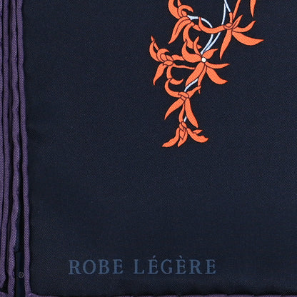 Hermes Silk Robe Legere Scarf 90 Marine Parme Rose 5 of 5