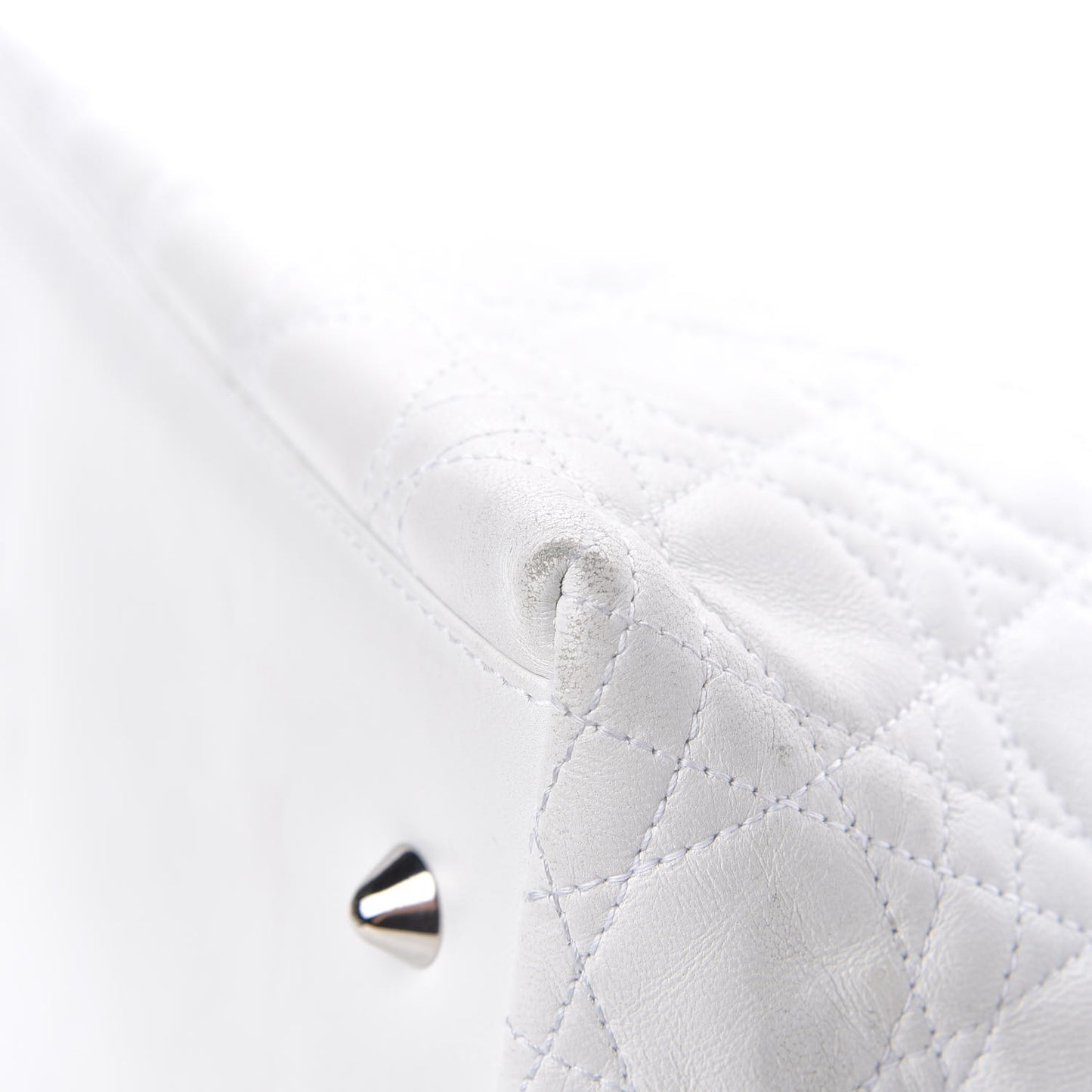 Lambskin Cannage Medium Soft Lady Dior White