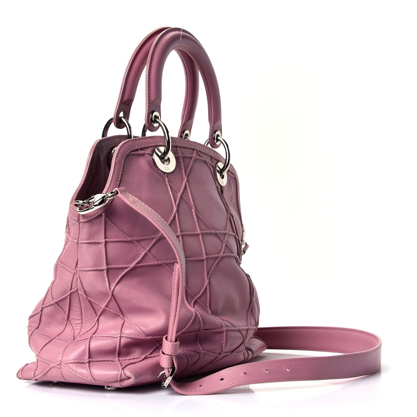 Lambskin Cannage Medium Granville Tote Pink