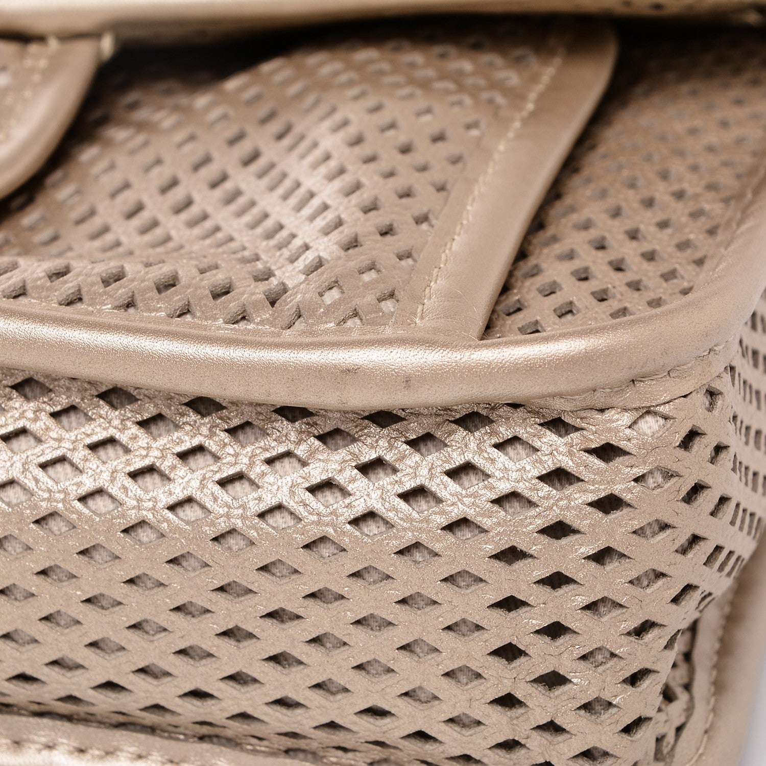 Chanel Metallic Perforated Calfskin Small Up In The Air Flap Light Gold 9 of 13