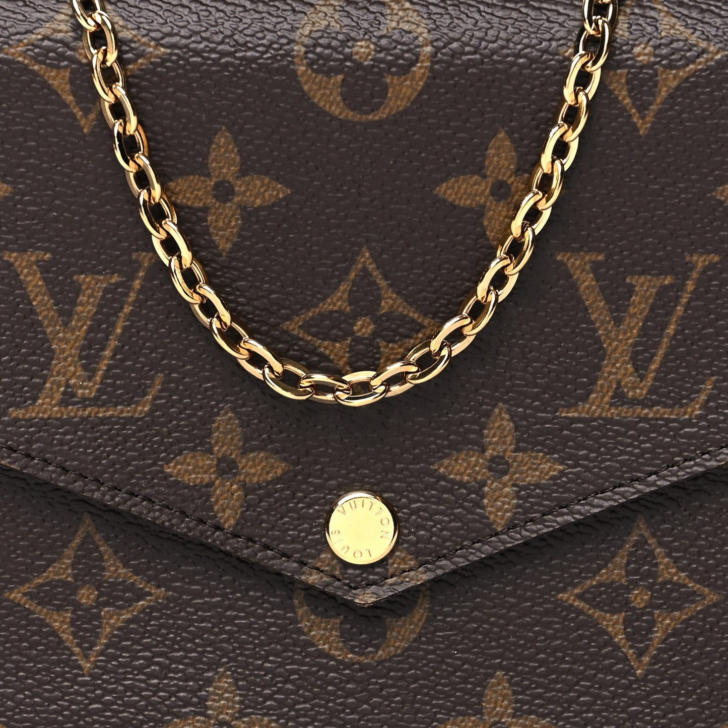 Monogram Pochette Felicie Chain Wallet Fuchsia