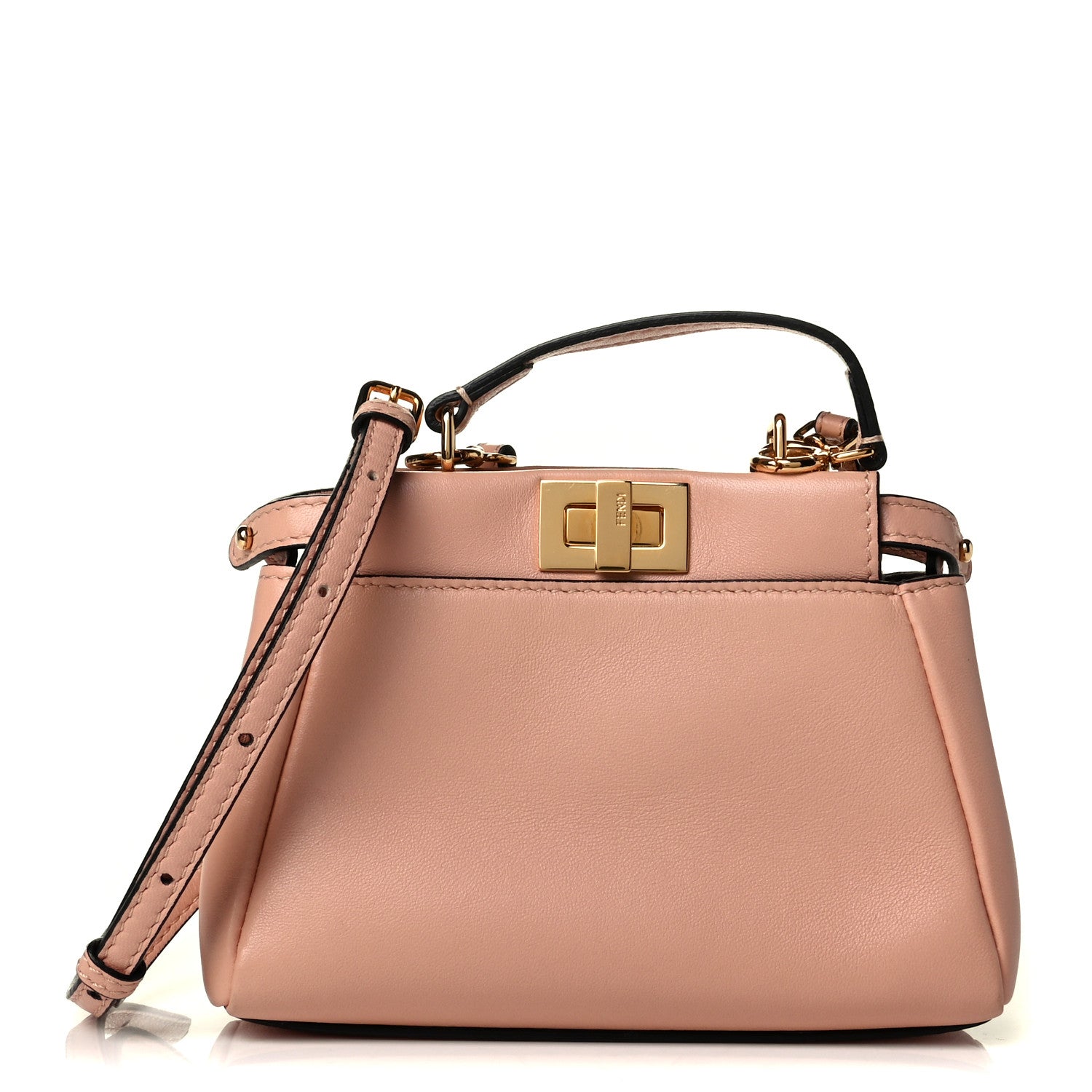 Fendi Shiny Nappa Micro Peekaboo Iconic Satchel Pink 1 of 6