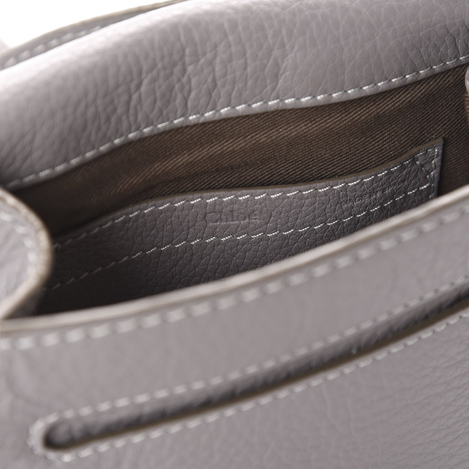 Chloe Calfskin Mini Marcie Round Crossbody Bag Cashmere Grey 10 of 11