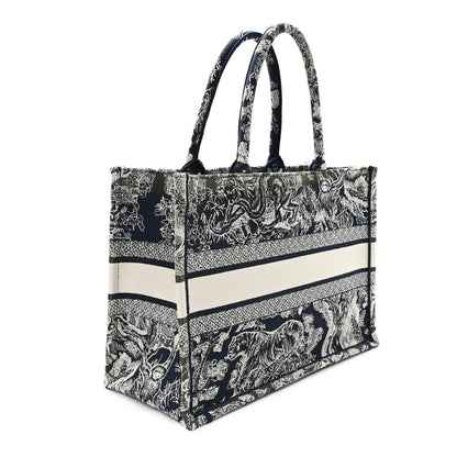 Christian Dior Canvas Embroidered Medium Dioriviera Toile De Jouy Book Tote Blue 3 of 13