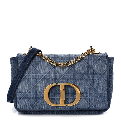 Christian Dior Denim Cannage Small Caro Bag Blue 1 of 11