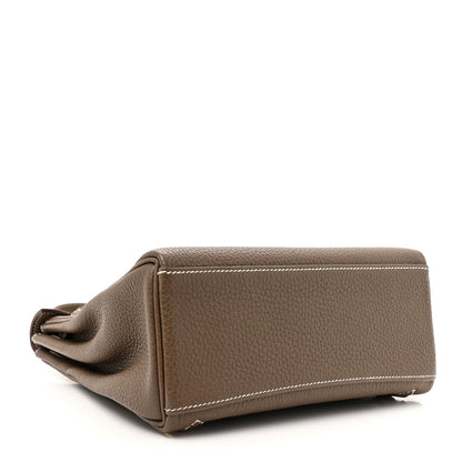 Hermes Taurillon Clemence Kelly Ado Backpack Etoupe 4 of 11