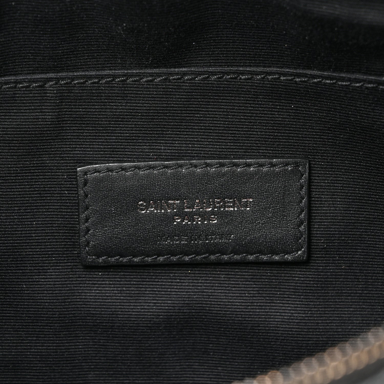 Saint Laurent Calfskin Crocodile Embossed Monogram Belt Bag Black 6 of 12