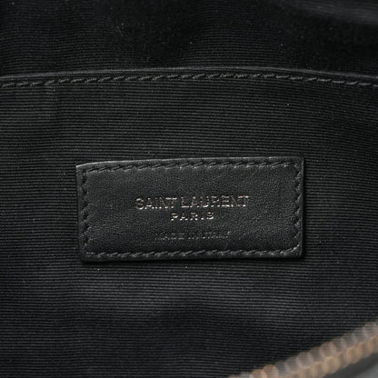 Saint Laurent Calfskin Crocodile Embossed Monogram Belt Bag Black 6 of 12