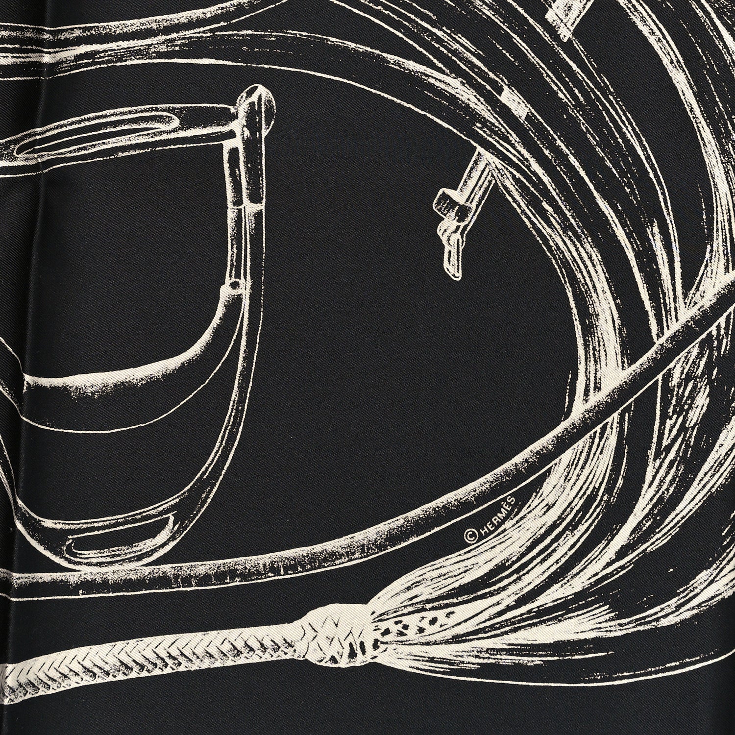 Hermes Silk Project Carres Scarf 90 Black White 3 of 4