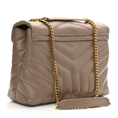 Saint Laurent Calfskin Y Quilted Monogram Small Loulou Chain Satchel Taupe 3 of 7