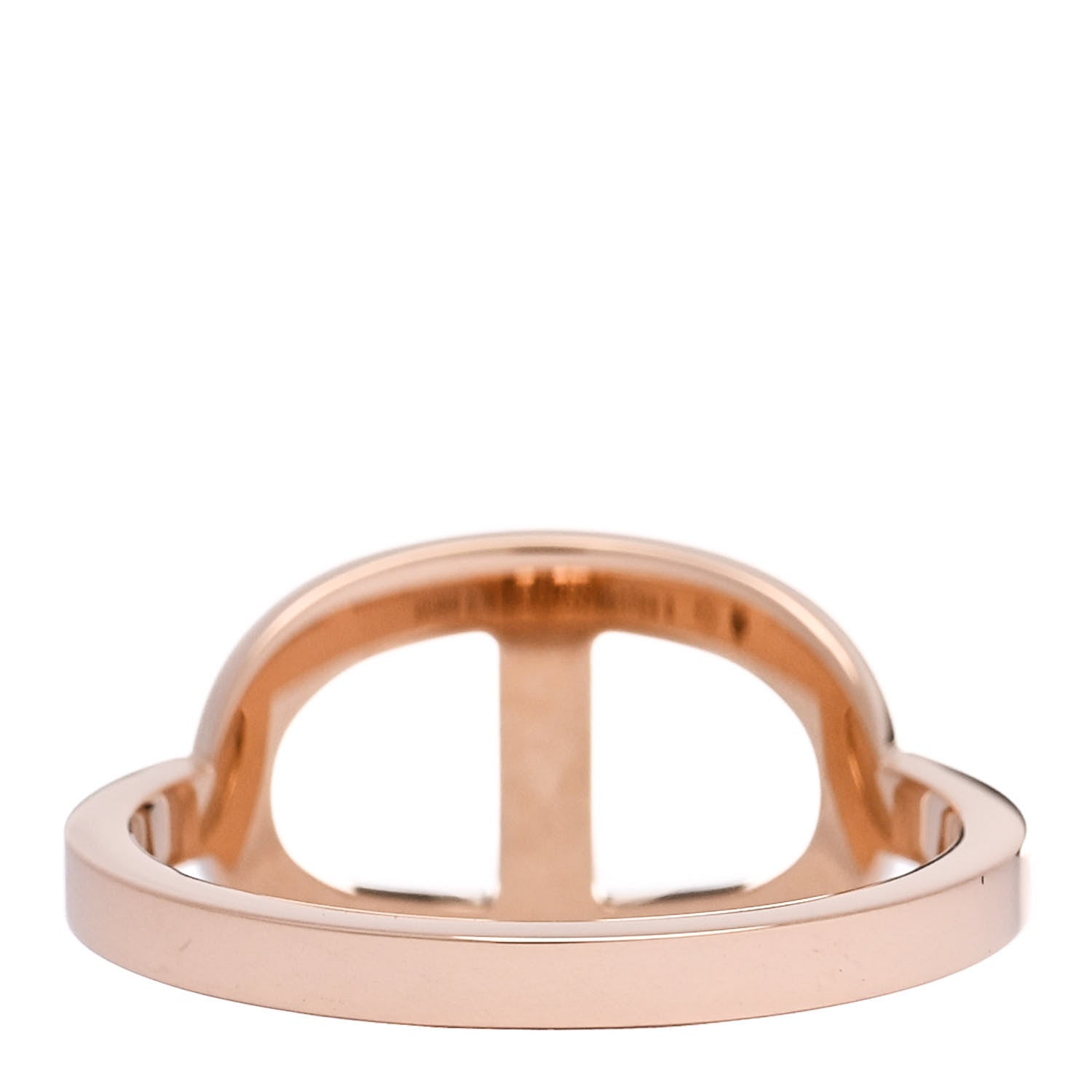 Hermes 18K Rose Gold Diamond MM Chaine d'Ancre Contour Ring 53 6.25 4 of 6