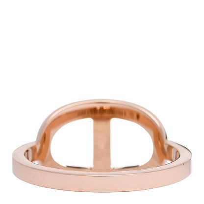 Hermes 18K Rose Gold Diamond MM Chaine d'Ancre Contour Ring 53 6.25 4 of 6