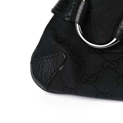 Gucci Monogram Horsebit Chain Clutch Black 9 of 11