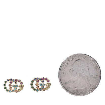 Gucci 18K Yellow Gold Sapphire Topaz Tsavorite Citrine Running G Stud Earrings 2 of 4