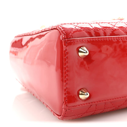 Christian Dior Patent Cannage Small Lady Dior Red 9 of 10