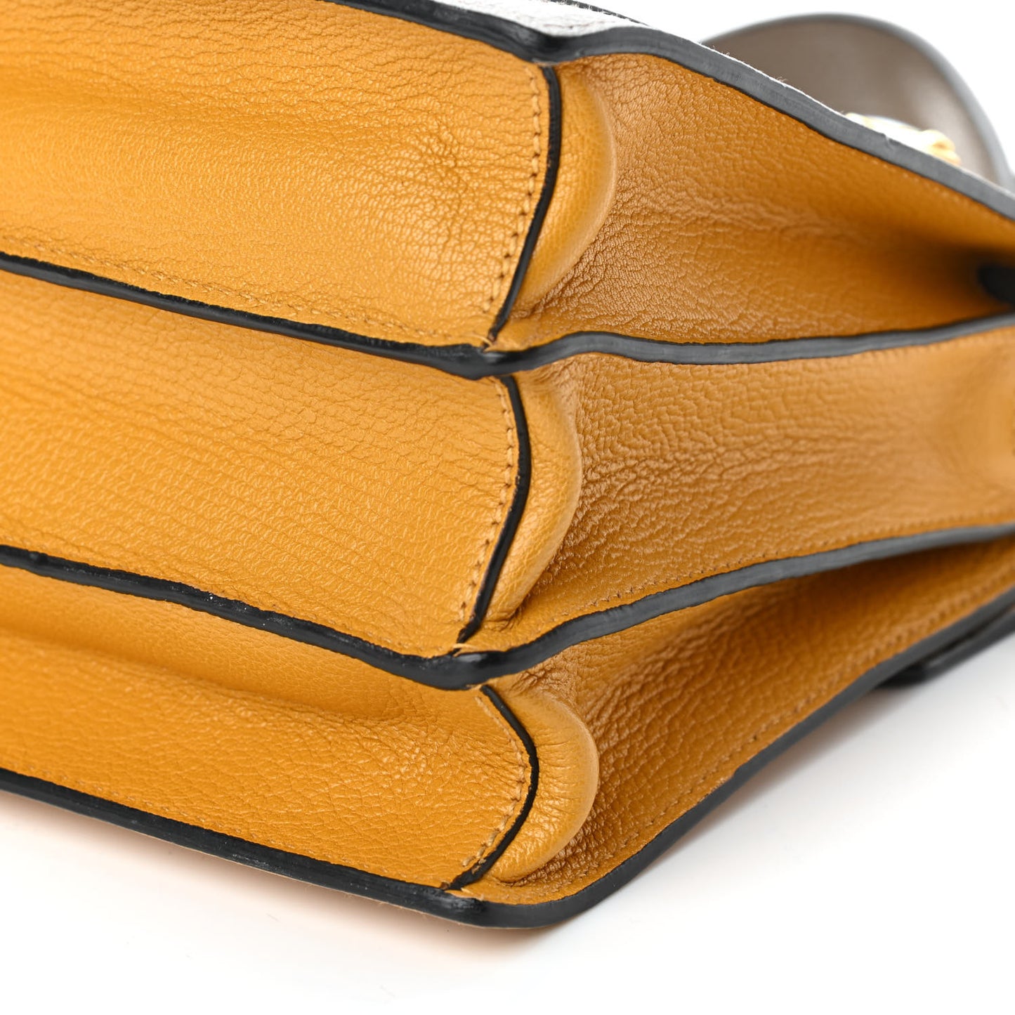 Goatskin Bandoliera Madras Bi-Color Shoulder Bag Argilla Soleil