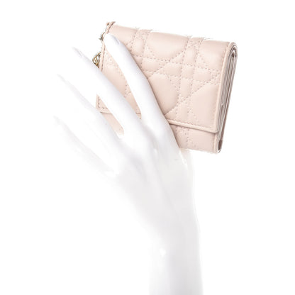 Christian Dior Lambskin Cannage Lady Dior Compact Wallet Light Pink 2 of 6