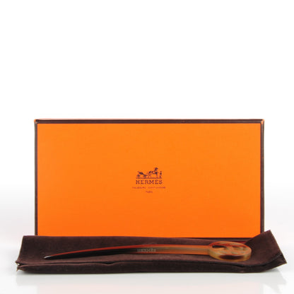 Hermes Buffalo Horn Curved H Droit Hair Pick 4 of 4