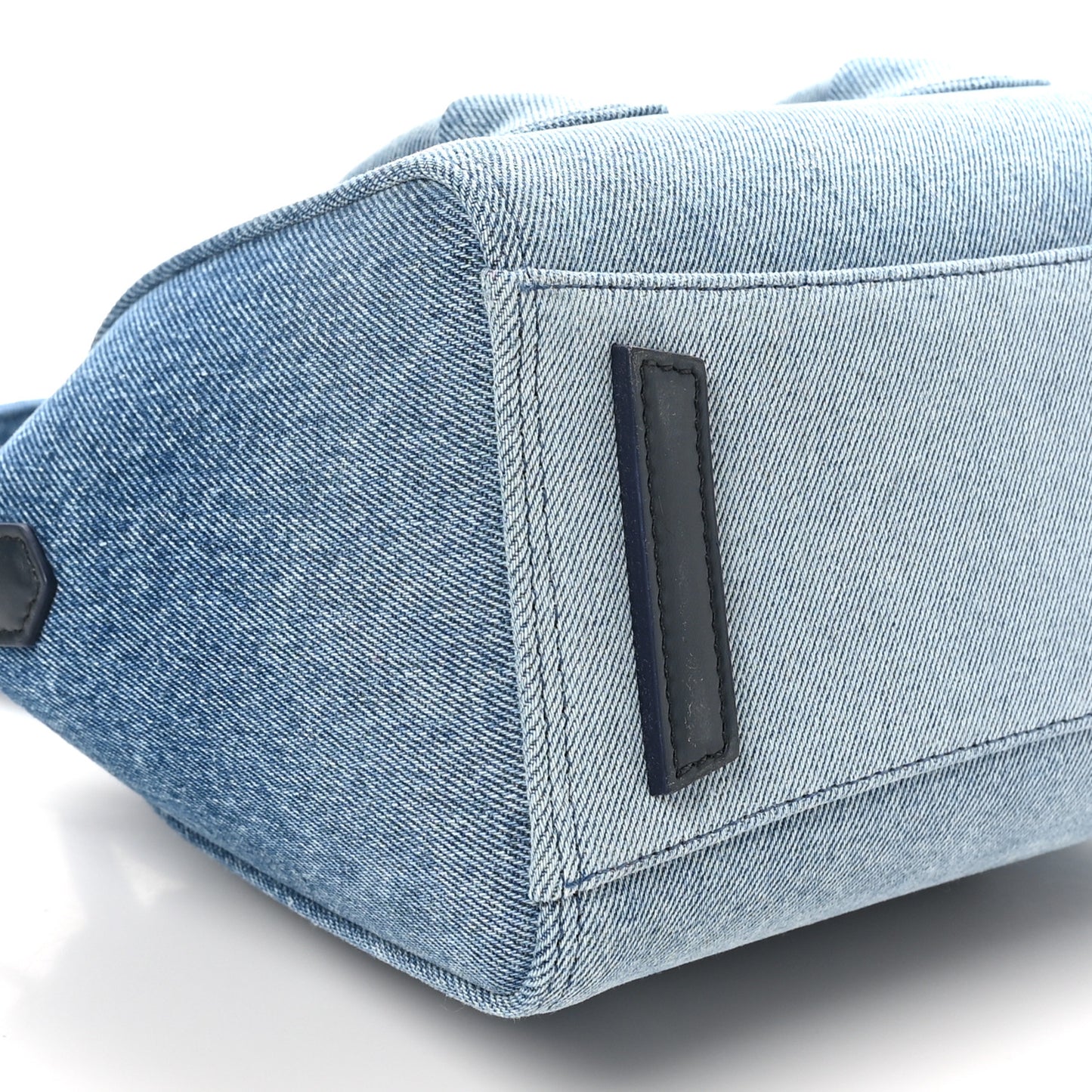 Denim Mini Lock Antigona Shoulder Bag Blue