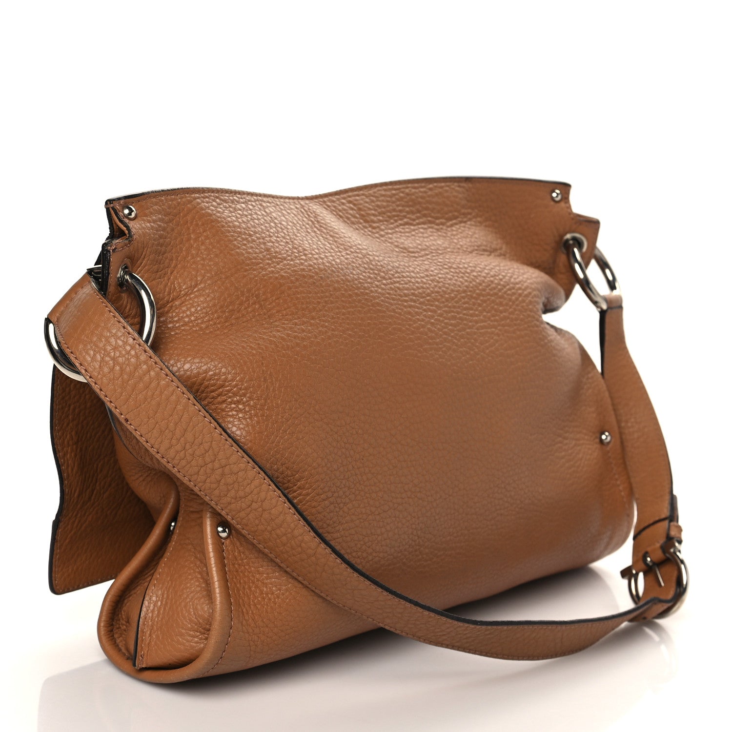 Salvatore Ferragamo Calfskin Gancini Flap Shoulder Bag Brown 3 of 10