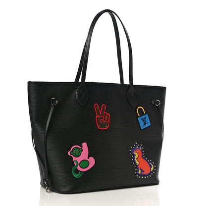 Louis Vuitton Epi Stickers Neverfull MM Black 4 of 12