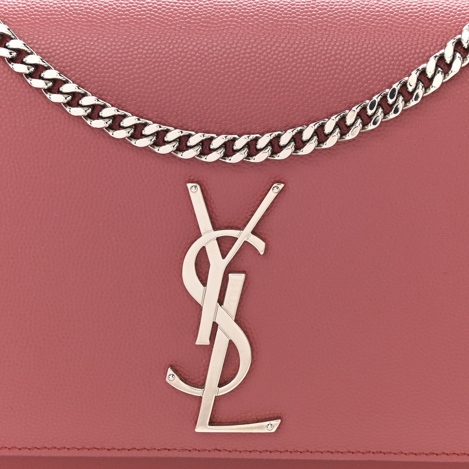 Saint Laurent Grain De Poudre Medium Classic Monogram Kate Satchel Mystic Rose 9 of 11