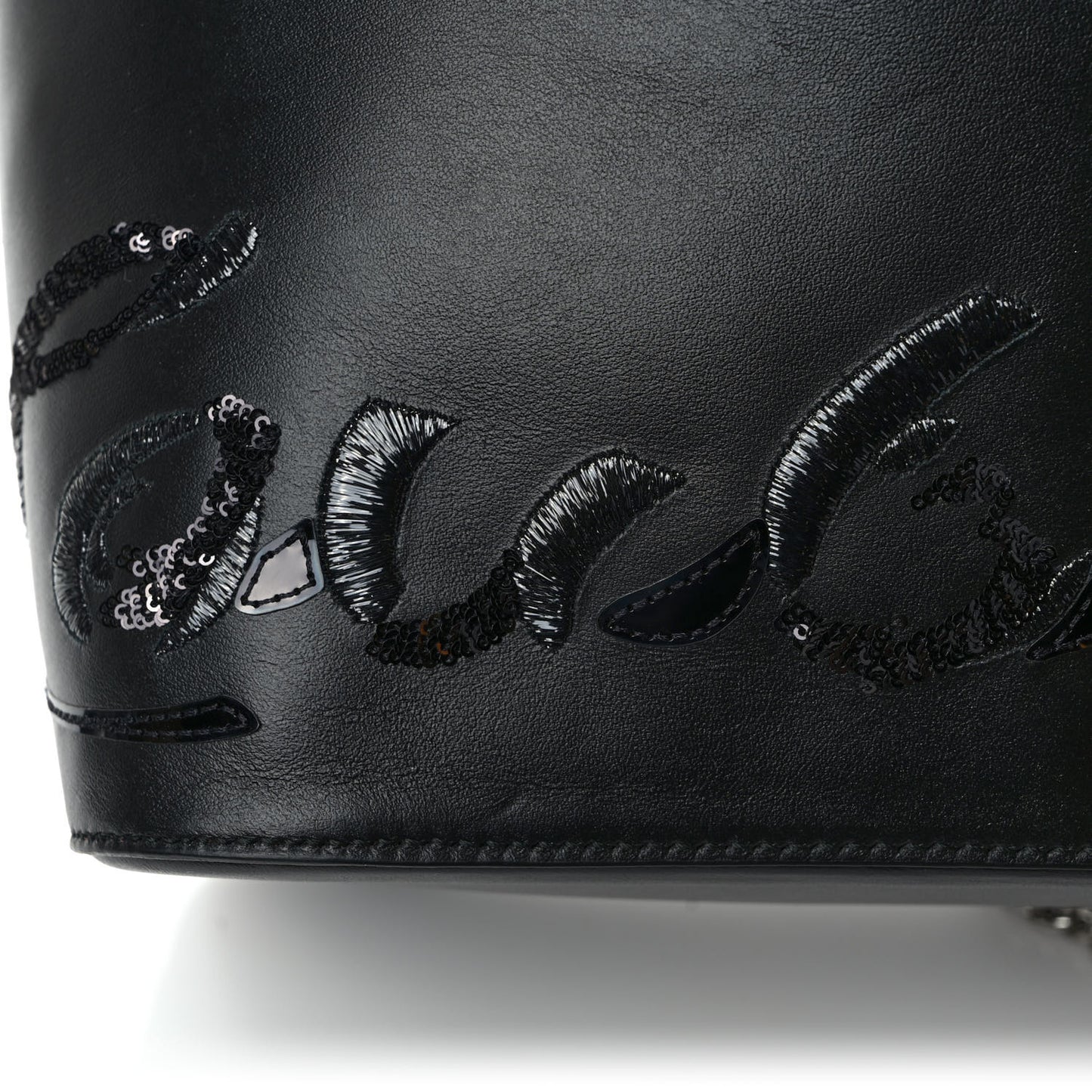 Calfskin Paris Marie Jane Logo Backpack Black