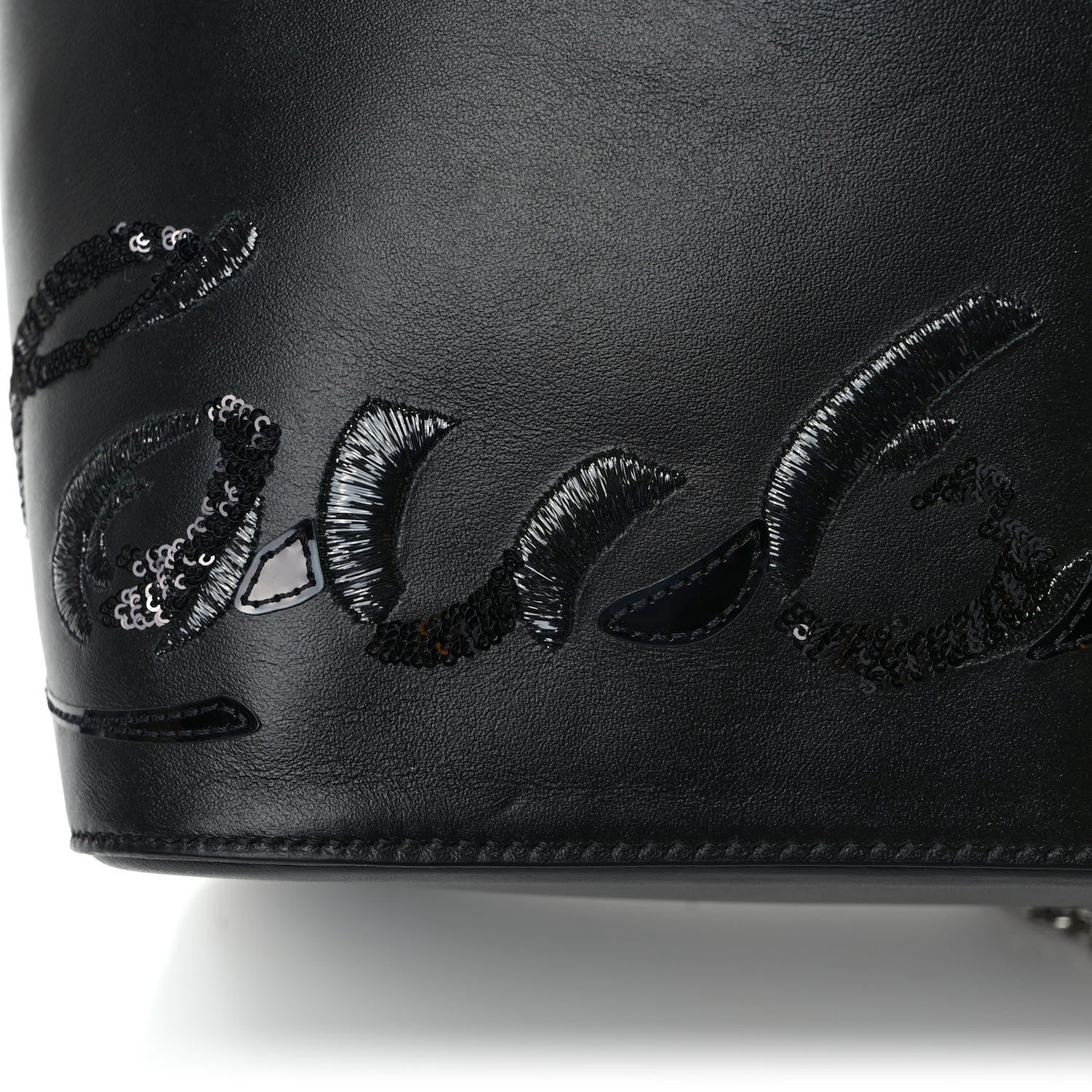 Christian Louboutin Calfskin Paris Marie Jane Logo Backpack Black 11 of 11