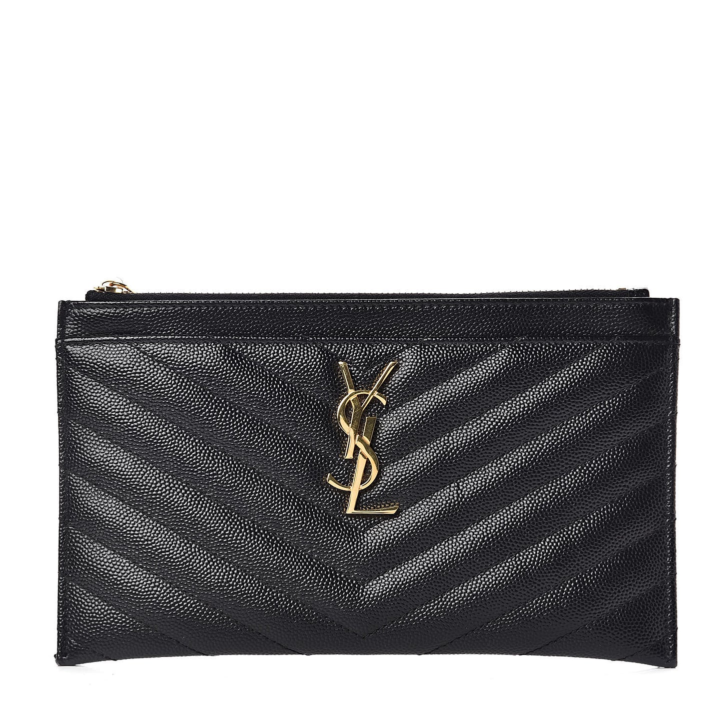 Grain De Poudre Chevron Monogram Bill Pouch Black