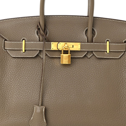 Hermes Taurillon Clemence Birkin 30 Etoupe 8 of 13