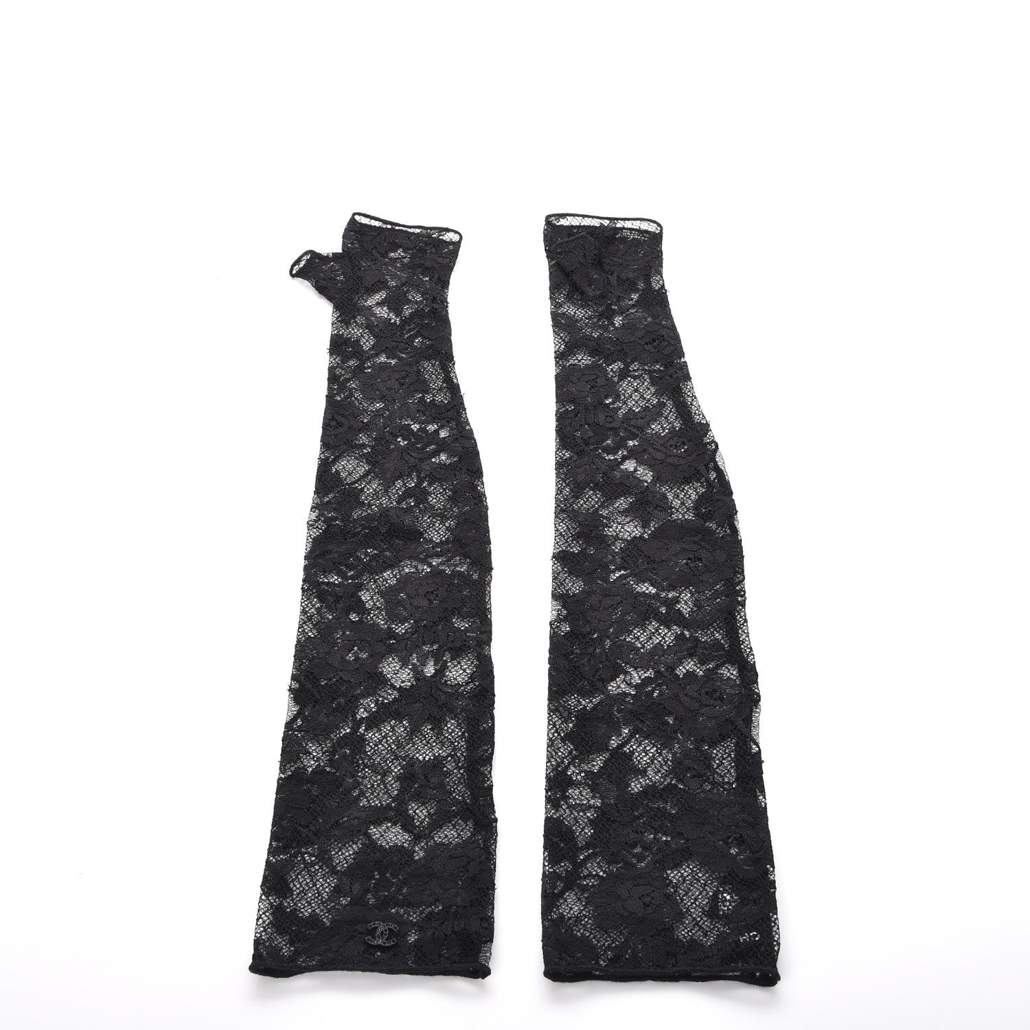 Chanel Lace Fingerless Gloves Black 2 of 7