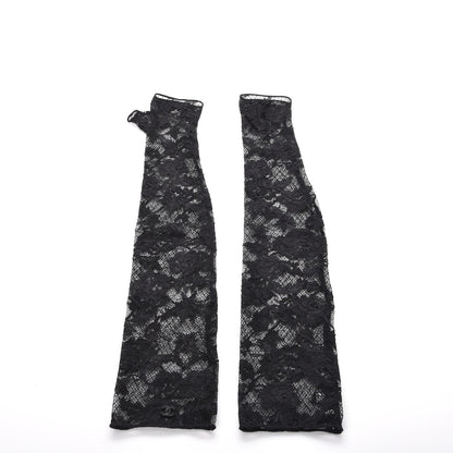 Chanel Lace Fingerless Gloves Black 2 of 7