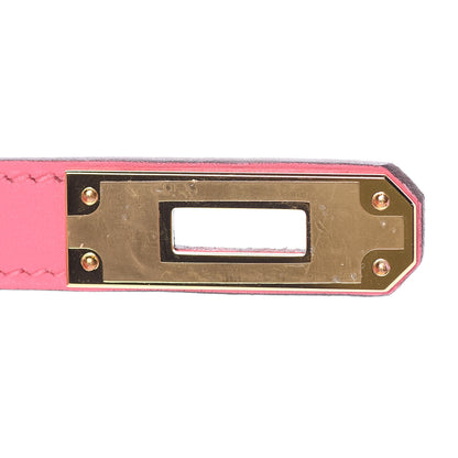 Hermes Swift Kelly Cut Clutch Pochette Rose Azalee 25 of 27
